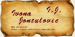 Ivona Jontulović vizit kartica